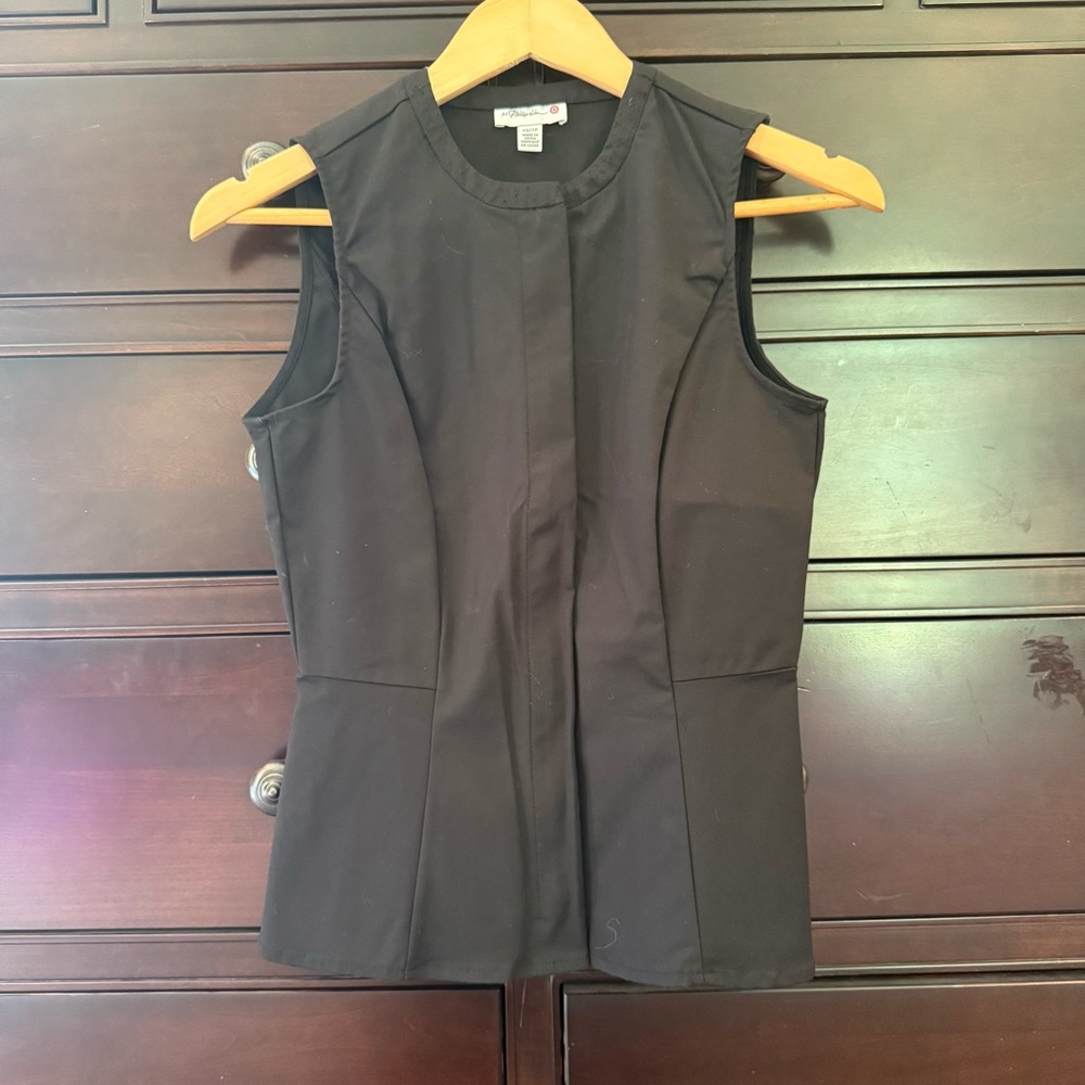 3.1 Phillip Lim Target Black Stretch Zip Front Hidden Zipper Peplum Top XS